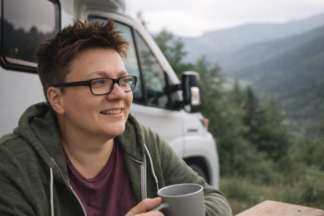 Porträt von Heidi Seel, Gründerin von Camping Explorer. Sie bietet individuelle Campingreiseplanung für Wohnmobil- und Camperreisen an.